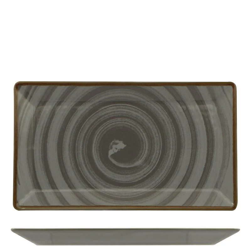 26x15 cm - Vortex Piatto Vassoio Rettangolare In Porcellana - Set 10 Pz - immagine 2