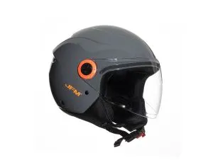 CASCO JET JFM 205 Grigio Nardo Lucido Scritta Arancione Fluo