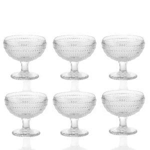 29 cl - Diamante Coppa Dessert in Vetro - Set 6 Pezzi