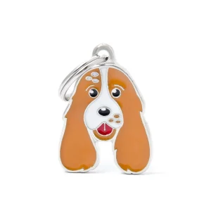 MEDAGLIETTA COCKER BIANCO E MARRONE